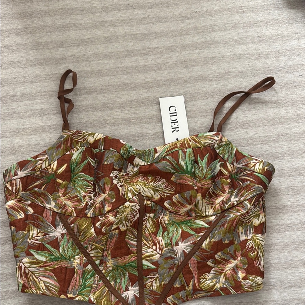 Cider Brown and Orange Bustier Camisole